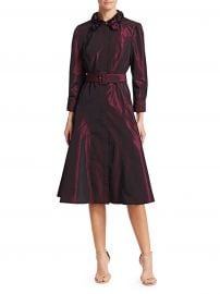 Embellished Collar Taffeta A-Line Shirt Dress at Saks Fifth Avenue